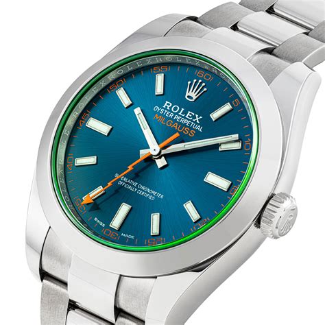 rolex milgauss 116400gv blue dial